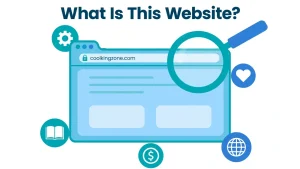 Illustration of a browser window under a magnifying glass with the headline What Is This Website, representing an explainer of coolkingzone com